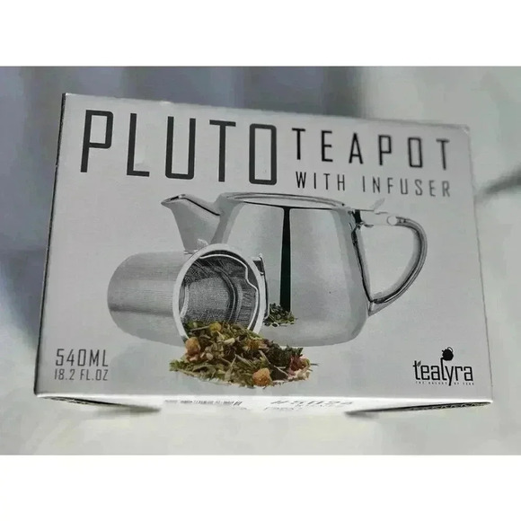 Tealyra Pluto Teapot With Infuser Silver 540 ML 18.2 FL OZ New In Box - Picture 2 of 7